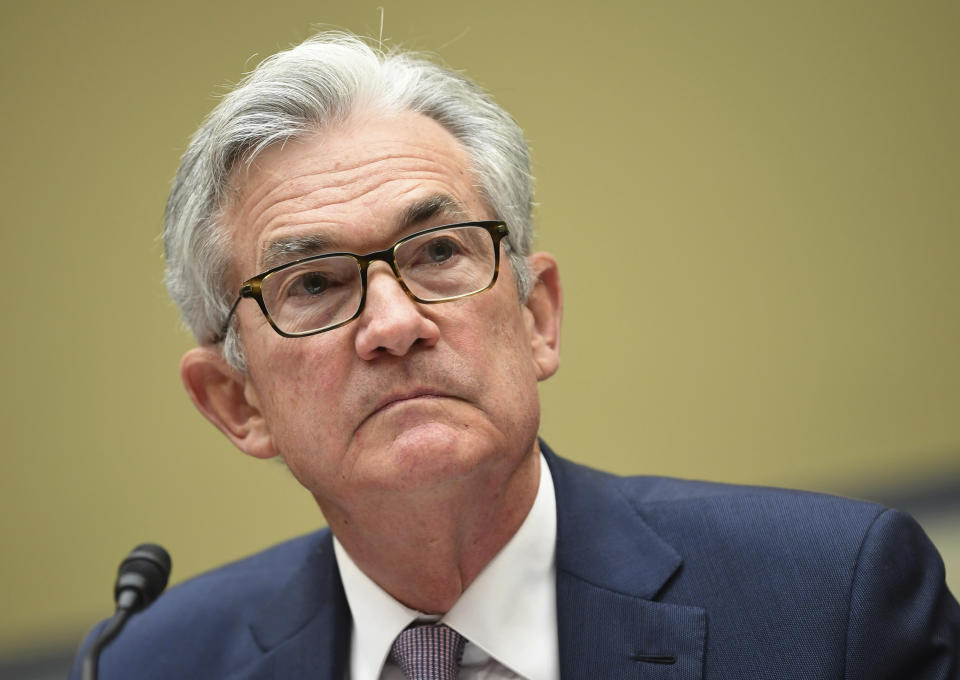 Federal Reserve Chair Jerome Powell testifies during a House Select Subcommittee on the Coronavirus Crisis hearing on Capitol Hill in Washington on Wednesday, Sept. 23, 2020. (Kevin Dietsch/Pool via AP)