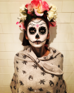 <p>Dobrev wore some serious makeup to dress as a “Sugar skull.” (Photo: Instagram/Nina Dobrev) </p>