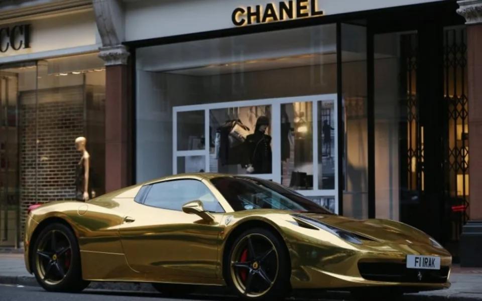 Luxury cars on display in London. There was a big crackdown when Russia invaded Ukraine in particular. 