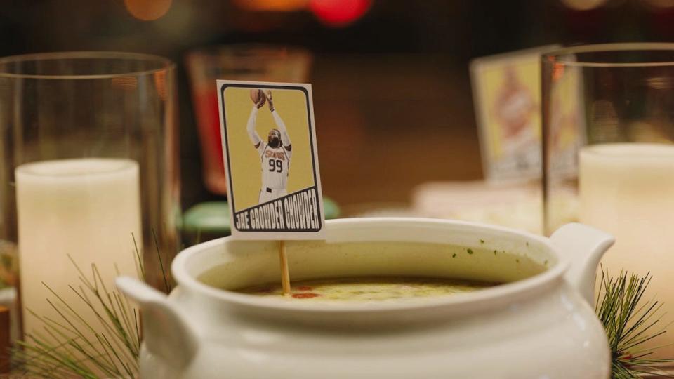 Jae Crowder Chowder part of "Family Dinner on NBA Lane" spread.