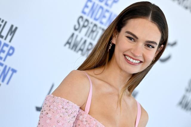 Lily James looks completely unrecognisable with blue eyes