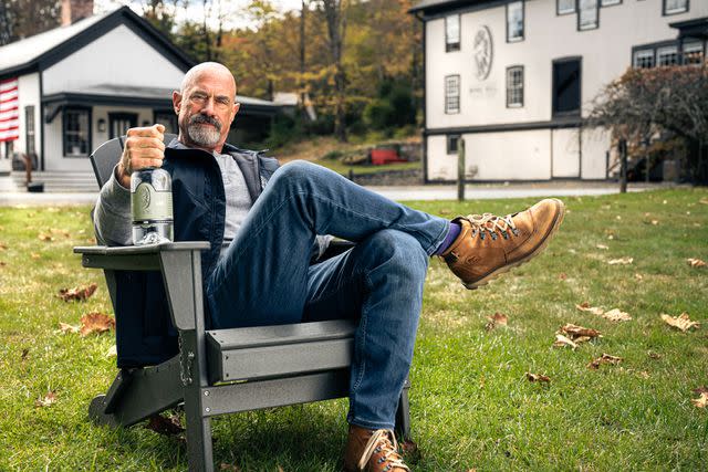 <p>Gage Zanghi</p> Christopher Meloni in Mine Hill Distillery commercial