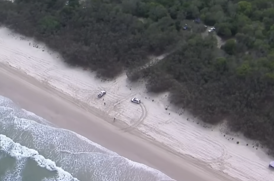 Bribie Island beach from above. 