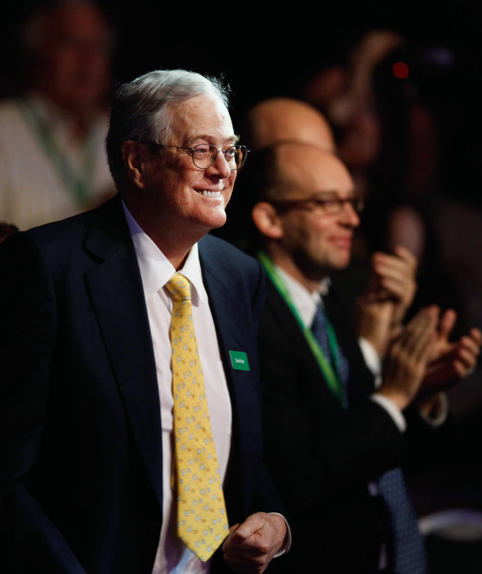 <p><b>5. Charles G. Koch, 76</b></p> <p>Company: Koch Industries</p> <p>Net worth: $24.7 billion</p> <p>Compensation: N/A</p> <p>Charles G. Koch has been the chairman and CEO of Koch Industries — one of the largest privately owned companies in the U.S. — since 1967. The group’s annual revenue is more than $100 billion, according to Forbes.</p> <p>Koch Industries was co-founded by Charles’s father Fred C. Koch and classmate Lewis E. Winkler in 1925 as Winkler-Koch Engineering. The company developed an innovative cracking method of turning crude oil into gasoline. After the death of Fred Koch in 1967, sons Charles and David Koch, both engineers, took control of the Kansas-based mid-size firm and expanded the Koch empire globally to have a presence in 60 countries with interests in energy, textiles, petrochemicals and pulp and paper. Koch Industries is considered among the world’s top independent oil traders by turnover. </p> <p>Charles Koch’s stake in the group is estimated to be at least $22.4 billion, according to Wealth-X. Other big assets include his homes in Aspen, Colorado and Indian Wells, California, which are estimated to be worth $7 million and $5 million respectively. </p>
