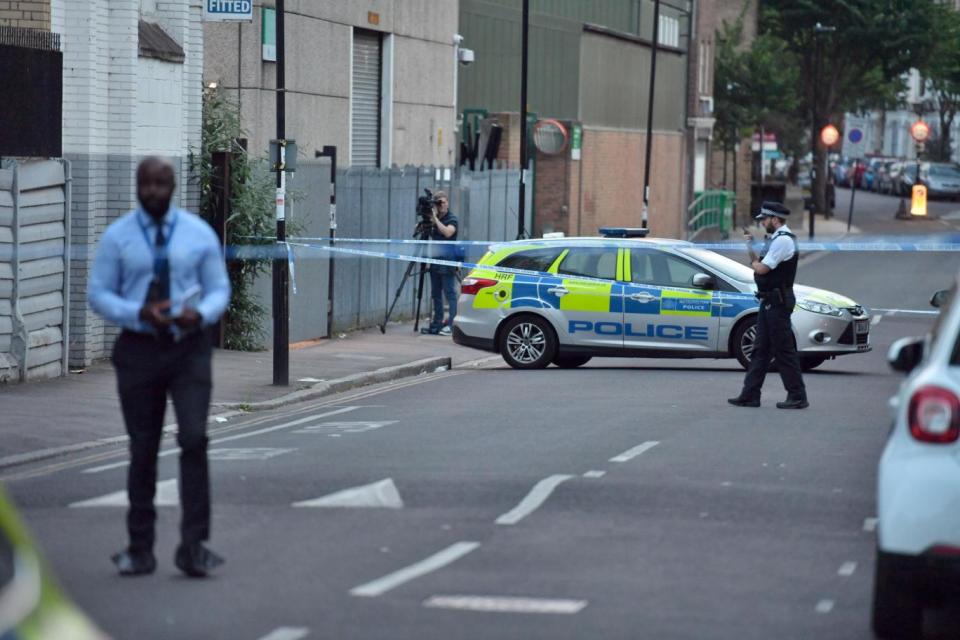 The scene in Fairbridge Road near Archway, north London (PA)