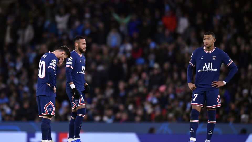 Lionel Messi, Neymar Jr. and Mbappé underwhelmed as PSG's front three. - Aurelien Meunier/PSG/Getty Images