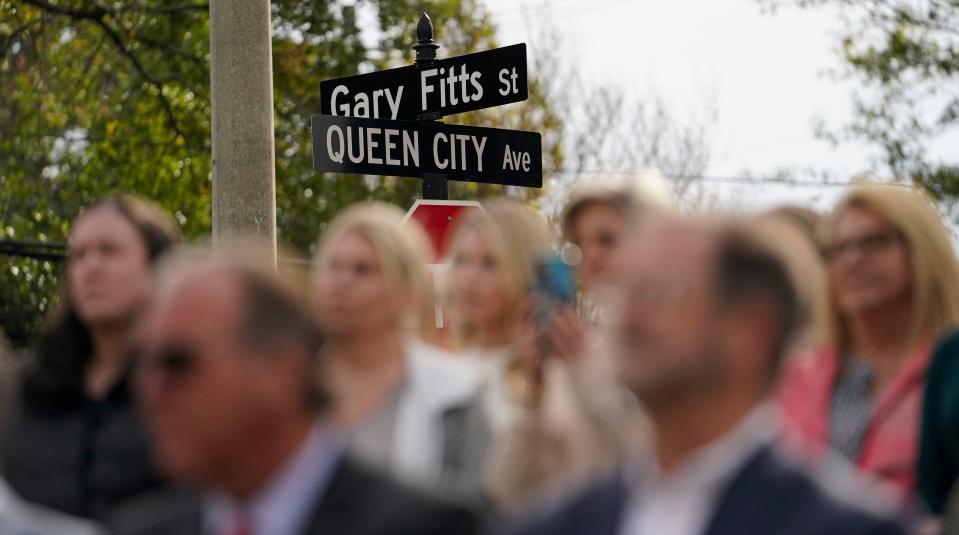 The City of Tuscaloosa renamed 6th Street as Gary Fitts Street during a ceremony Thursday, Nov. 30, 2023.