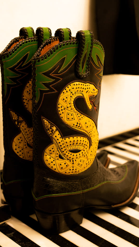 The Rocketbuster boots worn by Leon Bridges. - Credit: Courtesy of Eric Lagg