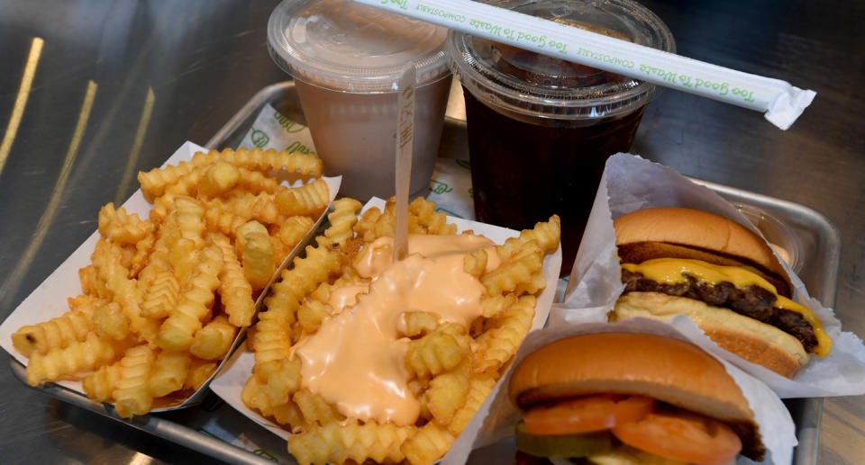 All officers were believed to have ingested bleach in their Shake Shack drink (not from the meal pictured). Source: Getty Images