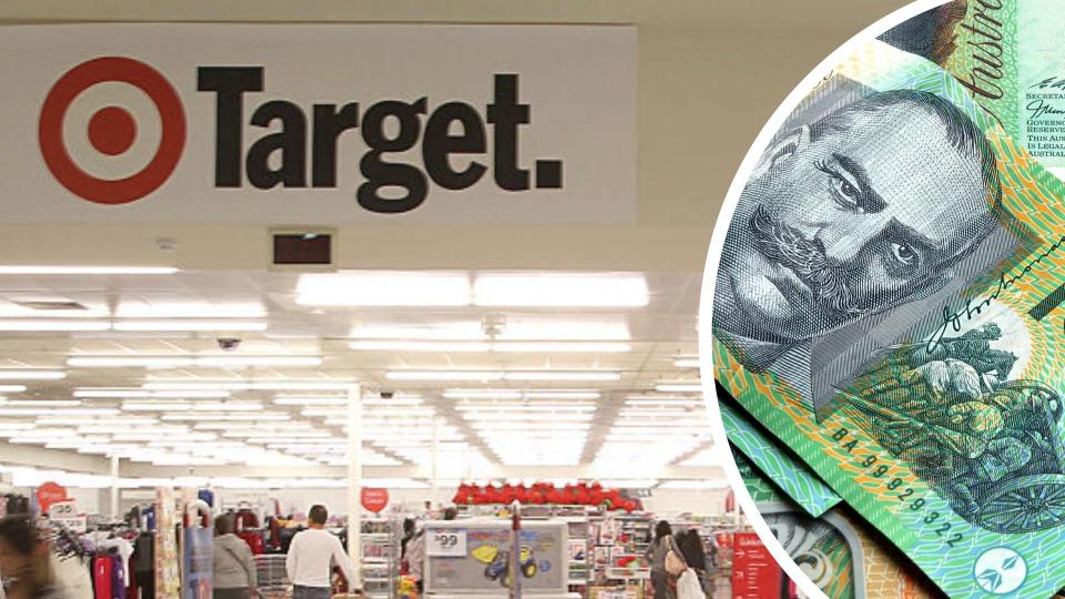 Pictured: Target supermarket, Australian cash. Images: Getty
