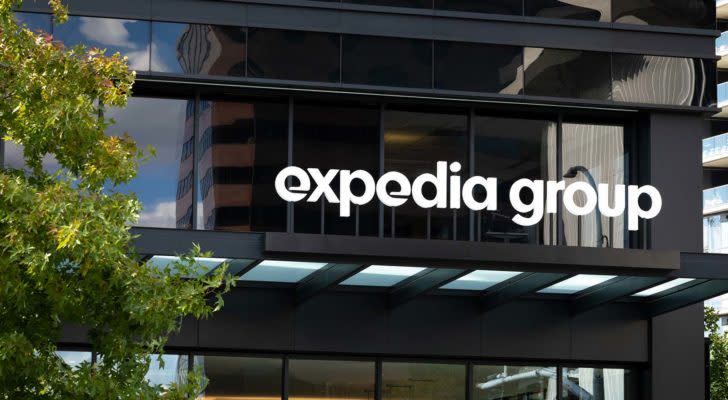 building facade with expedia (EXPE) group logo