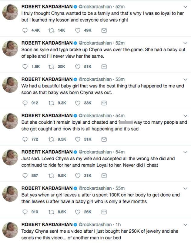 After his Instagram page was shut down Rob took the rant to Twitter. Source: Twitter