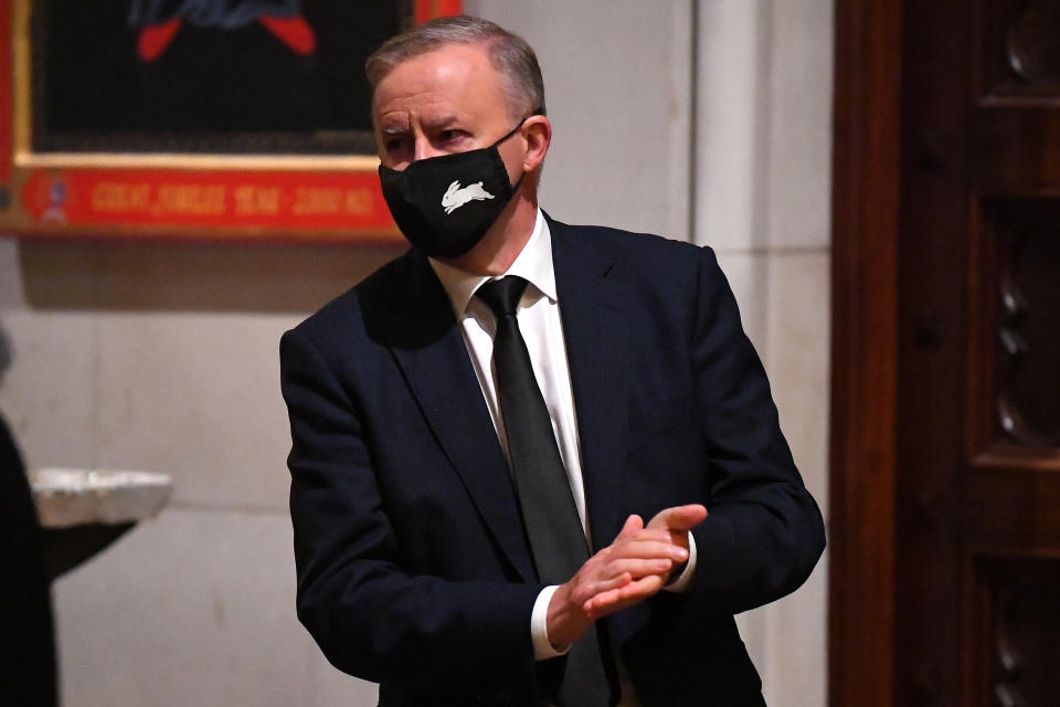 Federal Opposition Leader Anthony Albanese arrives. Photo: AAP