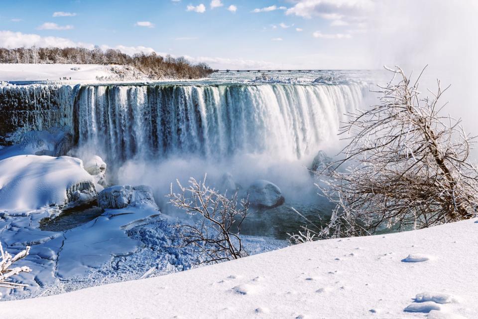 Consider a trip to an off-season place like Niagara Falls for New Years.