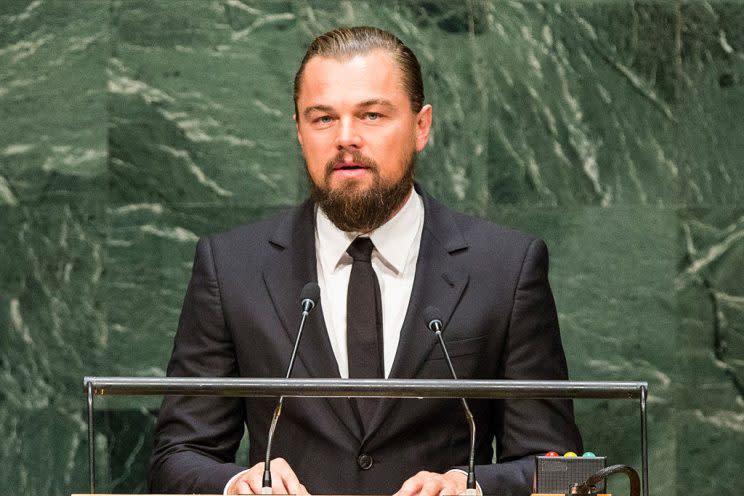 Leonardo DiCaprio spricht auf dem UN-Klimagipfel 2014. (Bild: Getty Images)