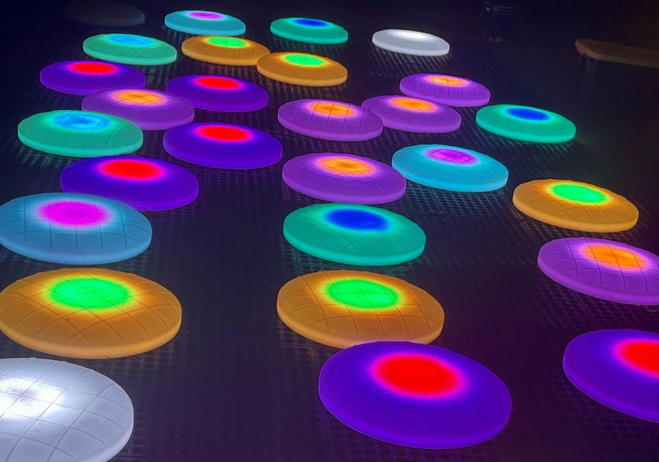 Walking on Dreams lets WPS Garden of Lights visitors indulge their inner child by hopping from one disc to another to make them change colors.
