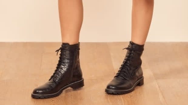 <p>Reformation Amelia Boot, $268, <a href="https://rstyle.me/+WKKyxpBSmaNqT2wr_dvW7w" rel="nofollow noopener" target="_blank" data-ylk="slk:available here;elm:context_link;itc:0;sec:content-canvas" class="link ">available here</a>. </p>