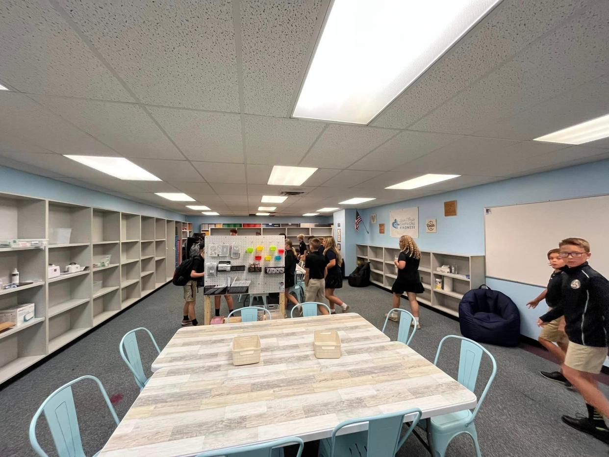 Monroe Catholic Elementary Schools' students toured the new Kindness Room at the St. Mary Campus Wednesday.