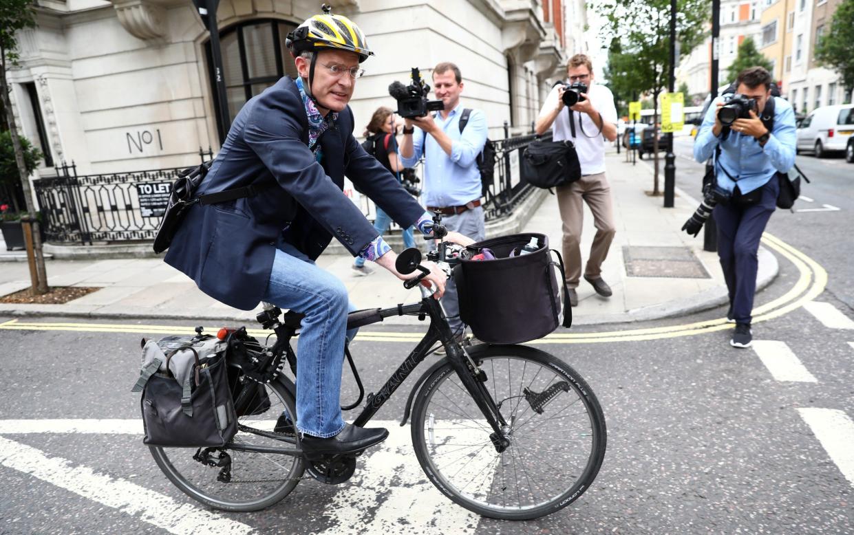 Jeremy Vine is a passionate cycling campaigner who often posts controversial videos of himself getting into scrapes with motorists - Neil Hall/Reuters