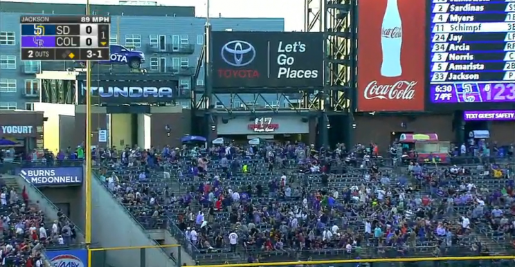 There's no way Dinger can hit bombs this far. (MLB.com Screenshot)