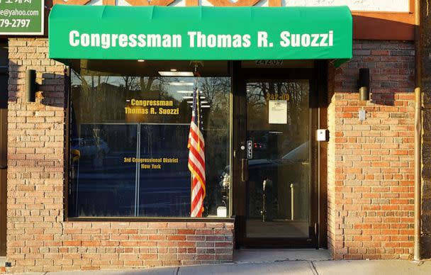 PHOTO: Santos' constituent office, which opened in Jan., is staffed by multiple employees, though the signage on the building does not reflect the district's new congressman. (Peter Charalambous/ABC News)