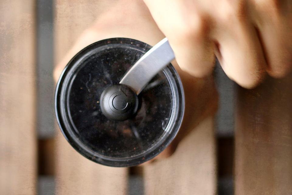 Adjust the collar of your coffee grinder for finer coffee grounds.