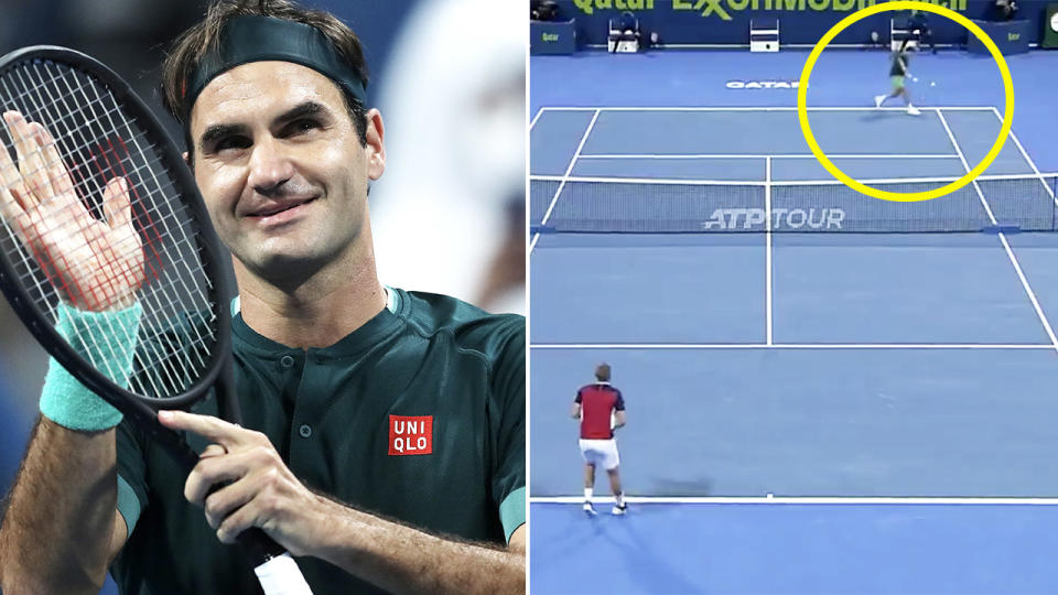 Roger Federer, pictured here beating Dan Evans at the Qatar Open.