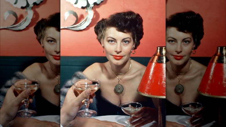 Ava Gardner having a drink