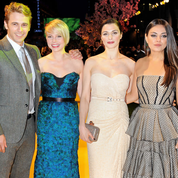<b>James Franco, Michelle Williams, Rachel Weisz and Mila Kunis at the London premiere, Feb 2013 <br></b><br>The actor joins the leading ladies on the red carpet.<br><br>Image © Getty