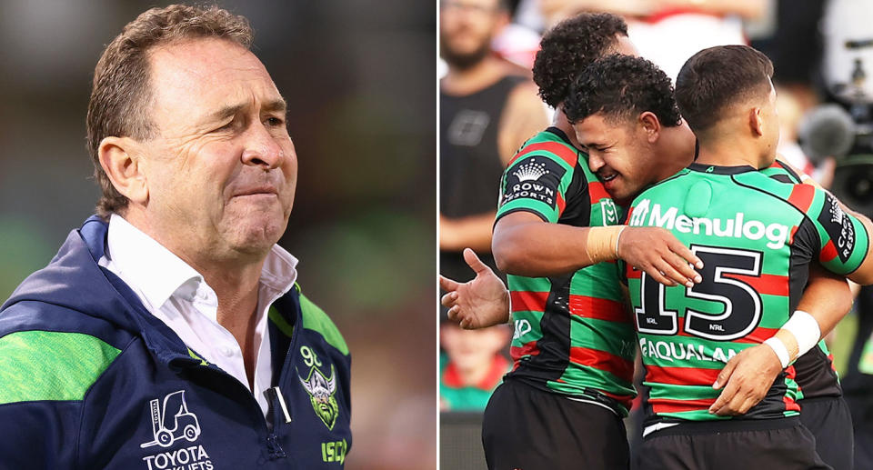 Canberra coach Ricky Stuart wants an explanation from the NRL over a ruling that allows South Sydney's Jacob Gagai to use the All Stars match towards his ban. Pic: Getty