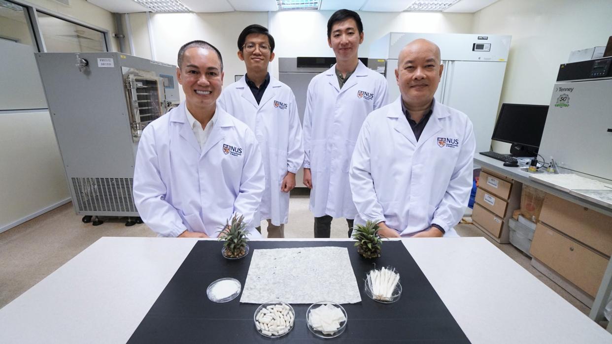 The NUS research team (left to right): Assoc Prof Duong Hai-Minh, Nguyen Thai Thien Phuc, Loh Jing Wen, and Assoc Prof Phan Toan Thang. (PHOTO: NUS)