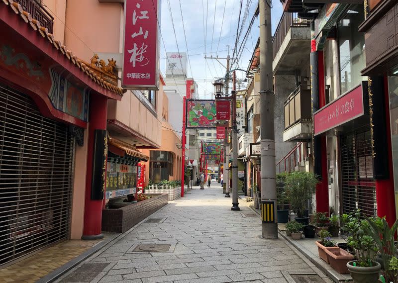 An empty street is seen at Nagasaki's previously crowded Chinatown, a popular attraction among tourists, amid the coronavirus disease (COVID-19) outbreak