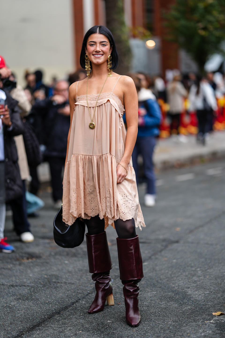 Charli D’Amelio during the Paris Fashion Week Spring-Summer 2025 on Sept. 26. (Photo by Edward Berthelot/Getty Images)