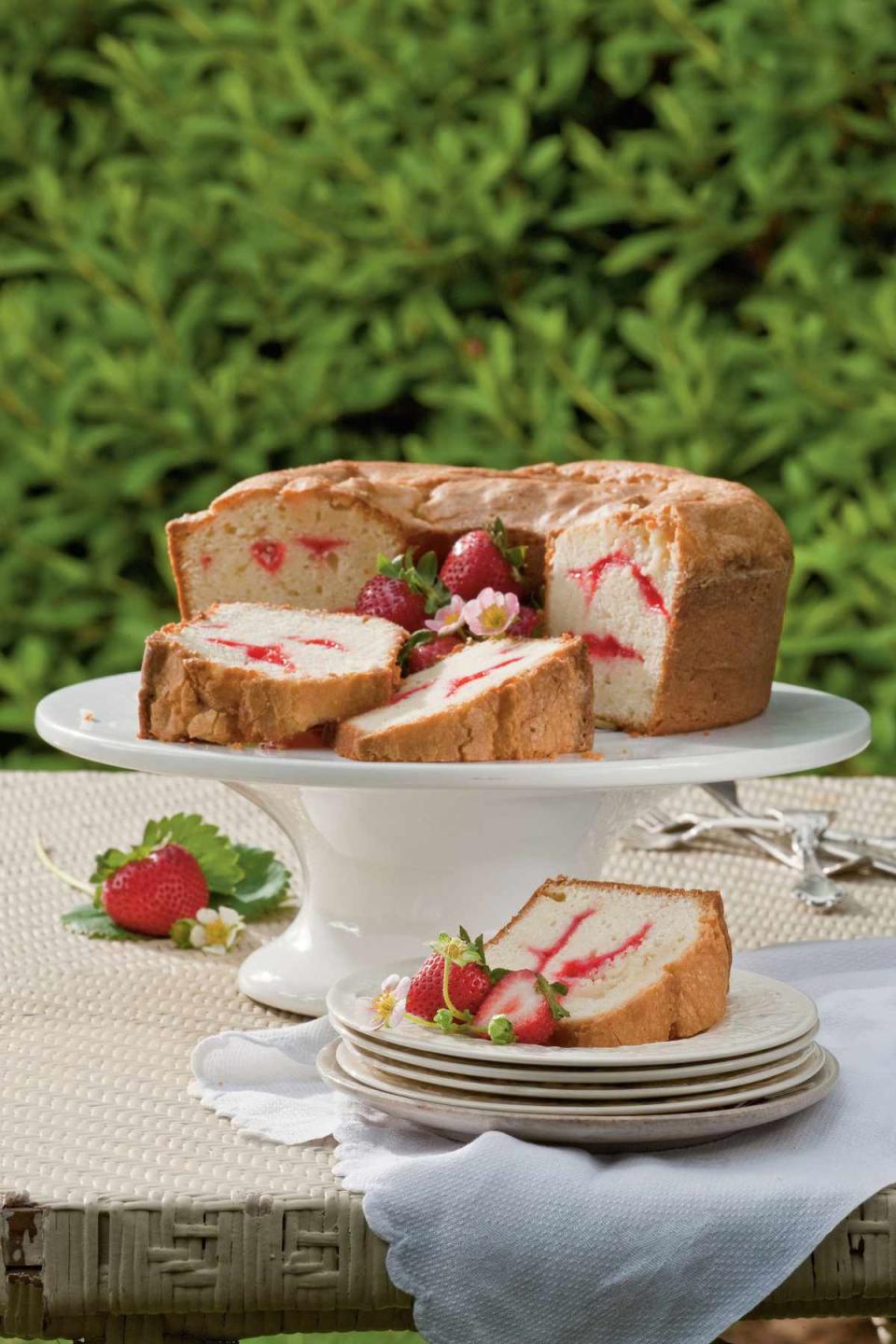 Strawberry Swirl Cream Cheese Pound Cake