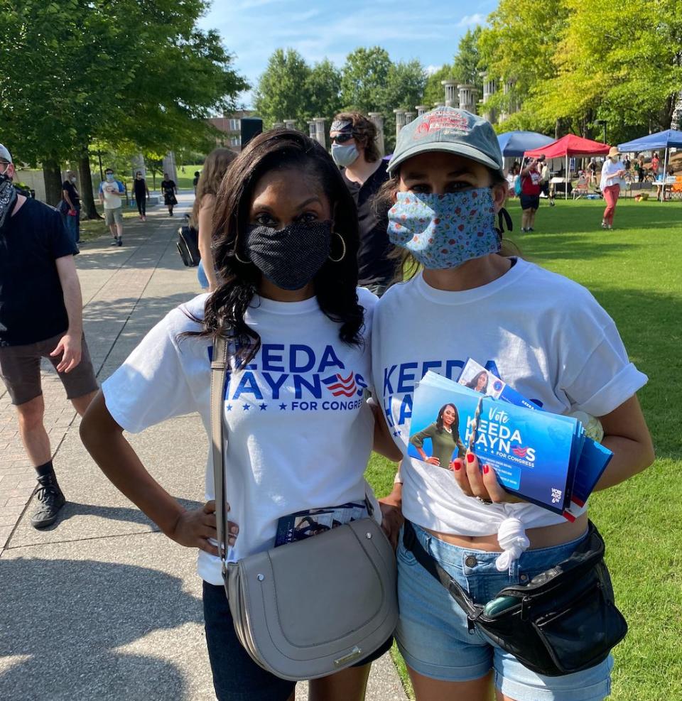 Keeda Haynes with a campaign volunteer at a July Fourth Black Lives Matter rally in Nashville. (Photo: Keeda Haynes)