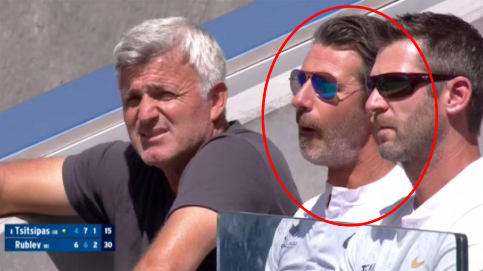 Patrick Mouratoglou, pictured here in Stefanos Tsitsipas' box at the US Open.