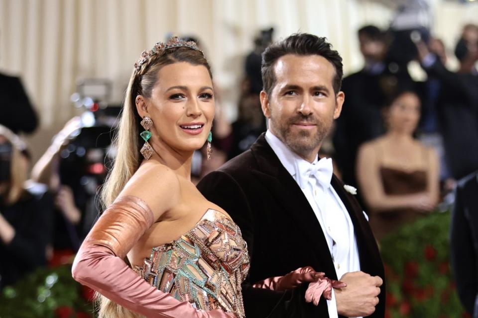 Ryan Reynolds pictured with wife and mother of his four children, Blake Lively (Getty Images)