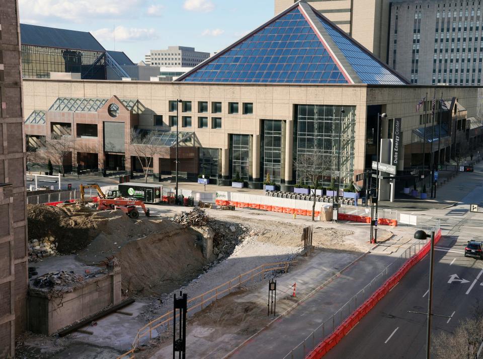 View of the Duke Energy Convention Center from the south. A hotel will eventually be built just south of the convention center, but full details are still being worked out