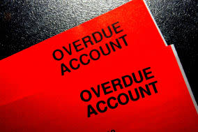 BY0Y91 A red bill showing an overdue account in debt and in urgent need of payment. Image shot 2010. Exact date unknown. overdue