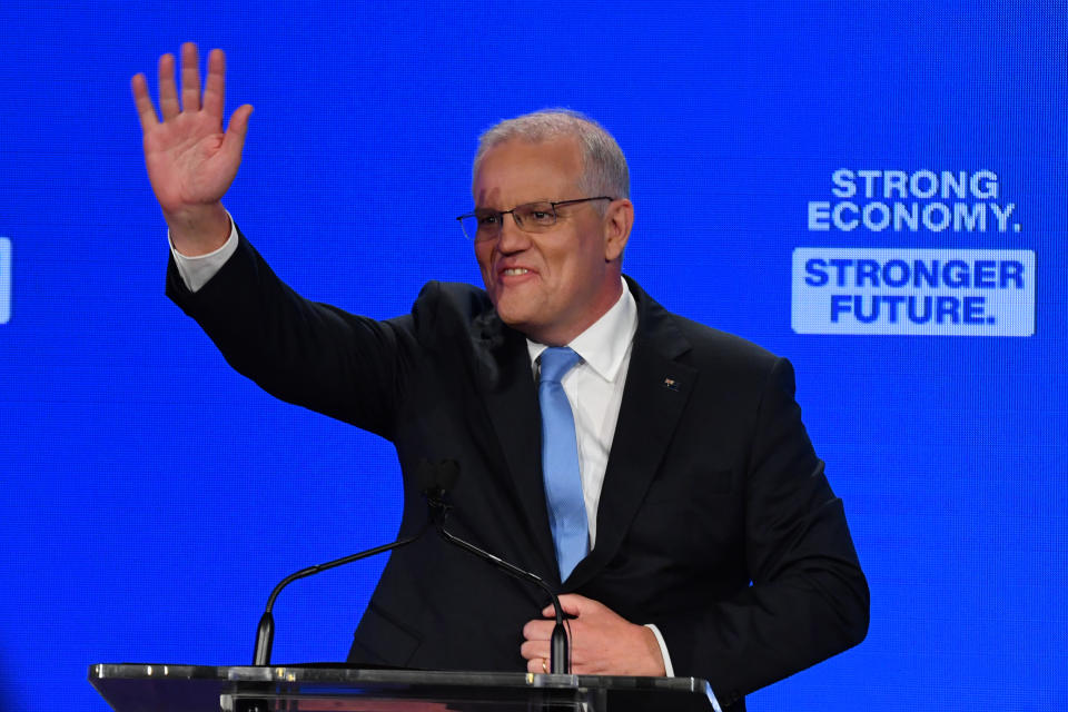  at the Liberal Party campaign launch on Day 35 of the 2022 federal election campaign, at the Brisbane Convention Centre in Brisbane. Sunday, May 15, 2022. 