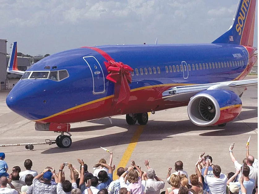 Debut of Southwest's Canyon Blue livery in 2001