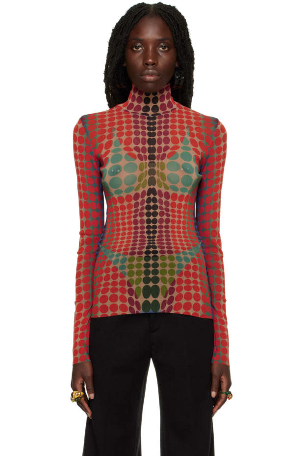 <em>Jean Paul Gaultier Orange Dots Turtleneck, $275, </em><a href="https://rstyle.me/+NdxlK1eVnCiNz610IY7vPg" rel="nofollow noopener" target="_blank" data-ylk="slk:available here;elm:context_link;itc:0;sec:content-canvas" class="link ">available here</a><em> (sizes XXS-XXL).</em>