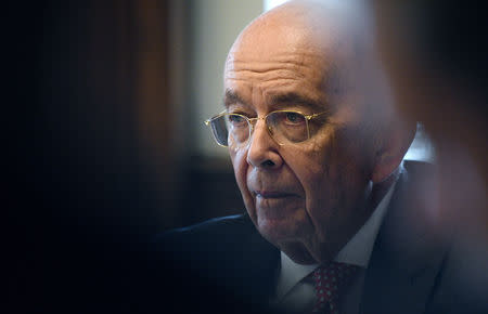 FILE PHOTO: U.S. Secretary of Commerce Wilbur Ross answers questions during an interview with Reuters in his office at the U.S. Department of Commerce building in Washington, U.S., October 5, 2018. REUTERS/Mary F. Calvert/File Photo