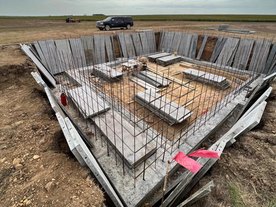 The new basement during its construction.