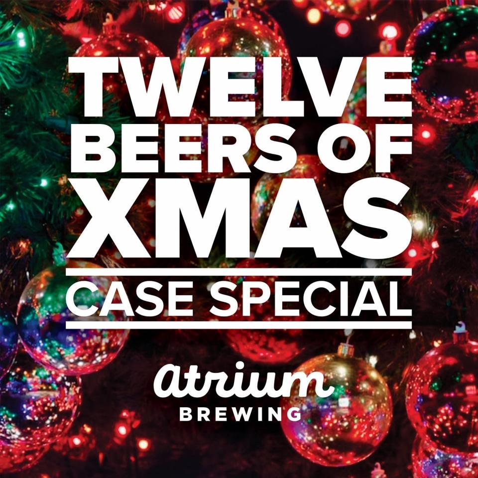 Atrium Brewing will be offering a limited number of Twelve Beers of XMAS Case deals. The case consists of 12 brands with two cans of each to share and drink and be merry.