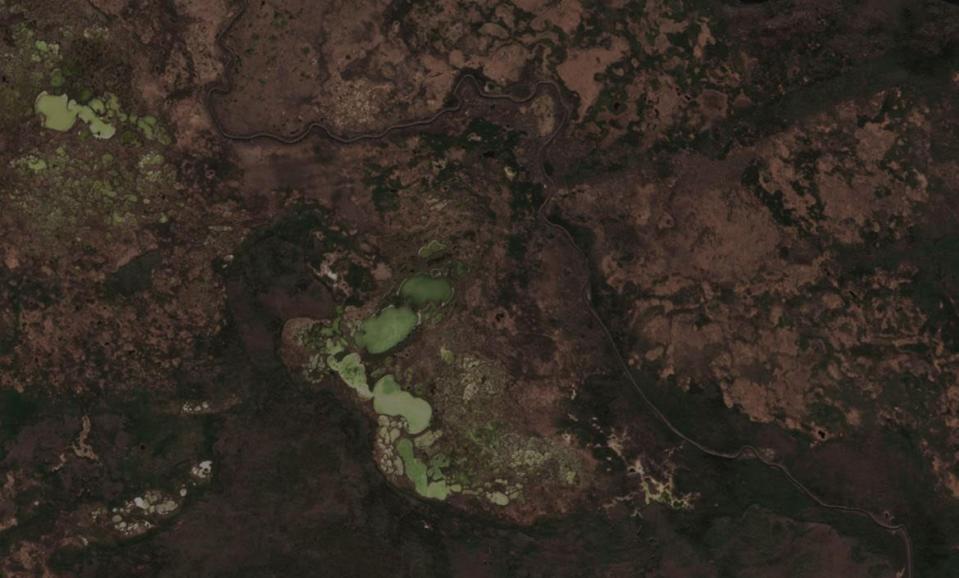 Satellite imagery taken on May 8, 2024 by the European Space Agency's Sentinel 2 satellite shows the area south of Little Buffalo River where Evan said he spotted the plane.