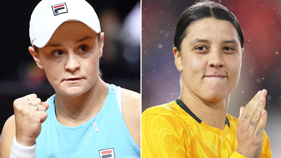 Pictured left to right, Ash Barty and Sam Kerr.