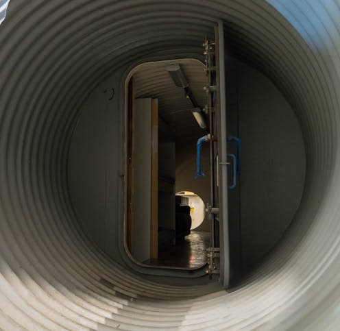 <span class="caption">Going underground: heading into an Atlas Shelter in Dallas, Texas.</span> <span class="attribution"><span class="source">Bradley Garrett</span>, <span class="license">Author provided</span></span>