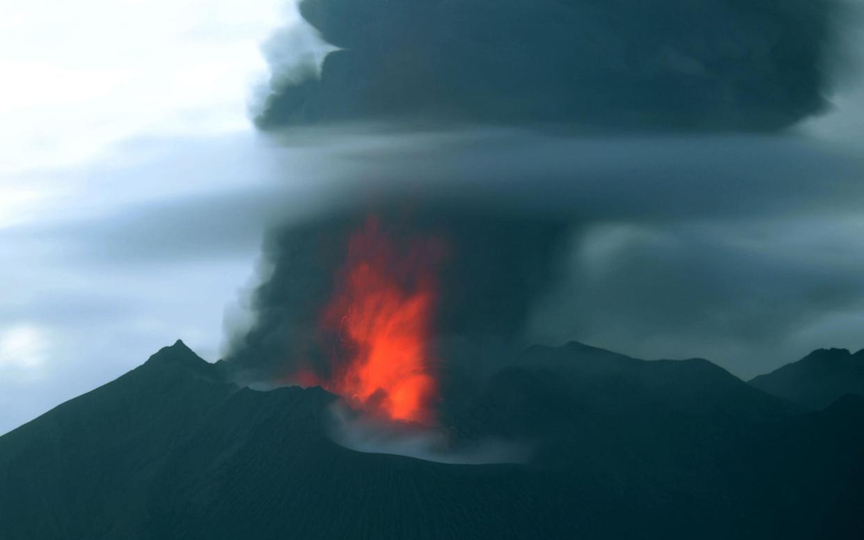 The column of ash rose to more than 16,000 feet