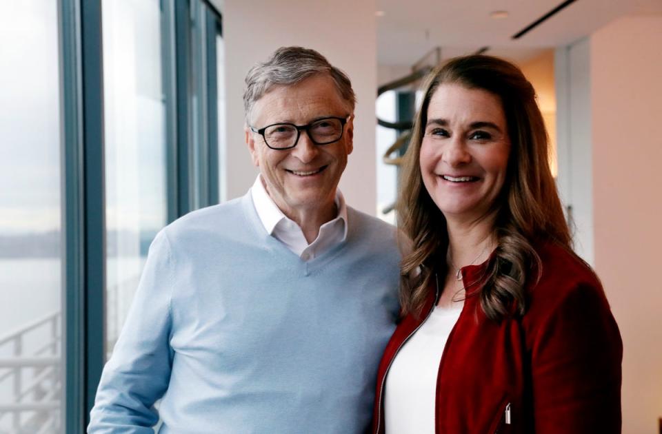 Bill and Melinda Gates pose for a photo in 2019 (AP)